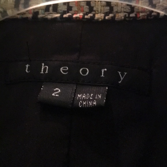 Theory Myleen Chromatic Cropped Tweed Fringe Coat - Picture 3 of 8